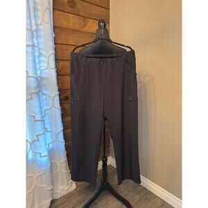 Black Scrub Pants – Size XL – Elastic Waist & Leg Snaps – Excellent Condition